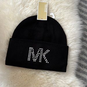 Michael Kors Dome Stud Knit Beanie Black